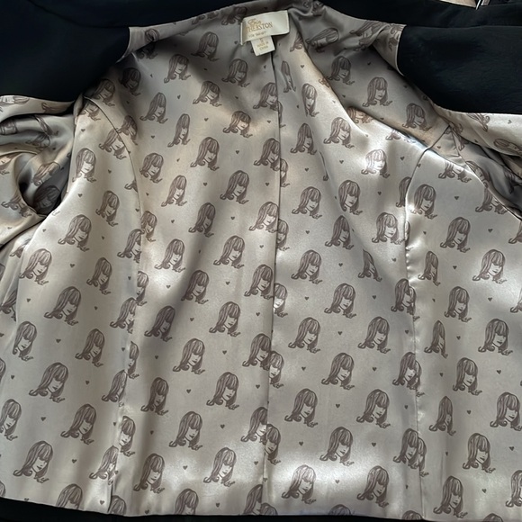 Erin Fetherston Heart print Bow Jacket. Black - Picture 14 of 16